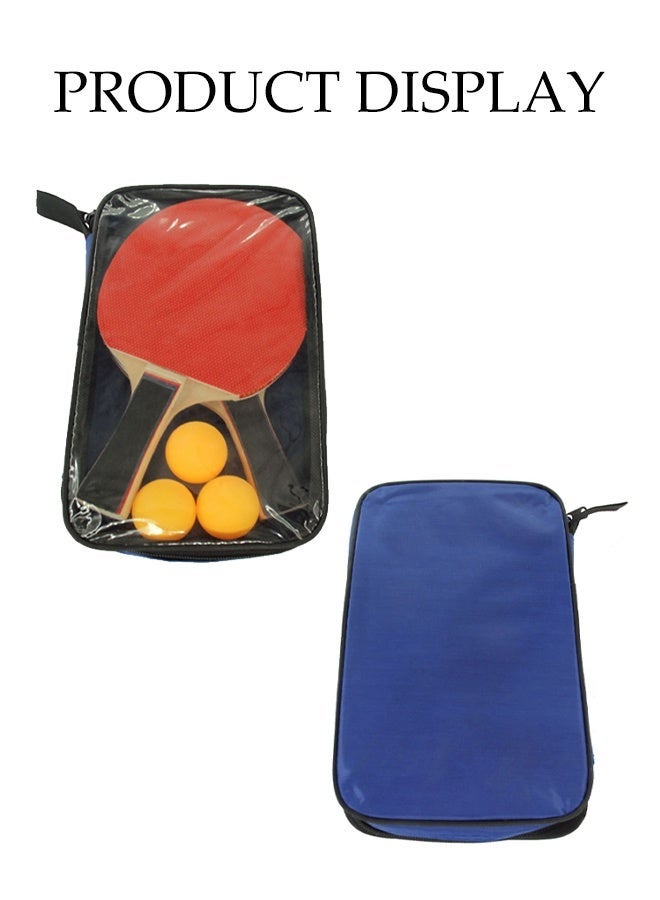 طقم مضرب كرة الطاولة وكرات 5 قطع، طقم مدرب محترف لكرة الطاولة مع حقيبة تخزين، طقم مضرب كرة الطاولة للاعبين 2 للألعاب الداخلية والخارجية - Image 2